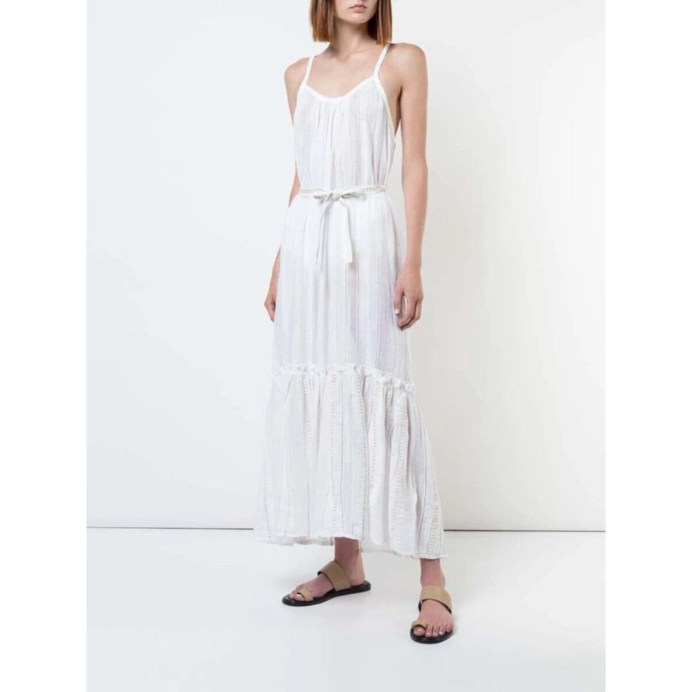Lemlem Kelali Sun Dress White Maxi Semi Sheer Boho
